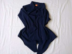 Navy Blue Long Sleeve Flowy Top