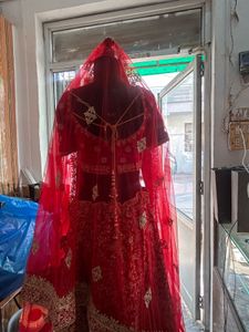Stunning Red bridal  Embroidered Lehenga Choli