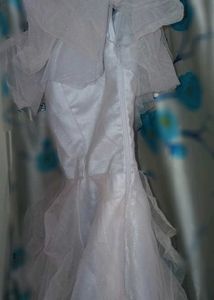 🩶Elegant grey tulle Ruffled Dress short gown