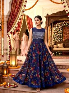 Stunning Floral Print Anarkali Gown✨
