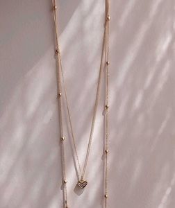 Elegant Double Layered Heart Necklace