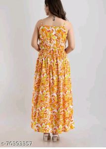 Yellow Floral Spaghetti Strap Dress