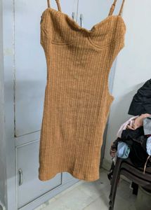 Brown Bodycon cut out Dress