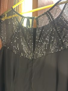 Elegant Black Sequin skater Dress