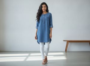 Blue Denim Tunic Top