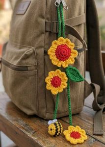 Crochet Sunflower & Bee Charm