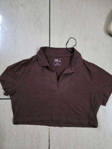 Max Brown Cropped Polo Shirt