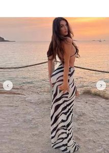 Bikini Cover Up Zebra Print Maxi Dress