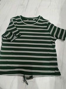 Striped Tie-Front Top
