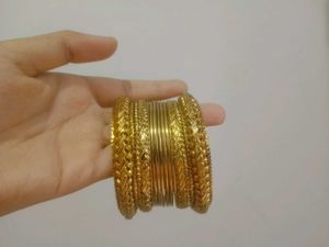 Set of Elegant Gold Bangles