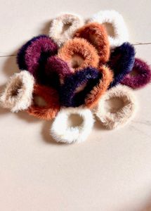 Fluffy Hair Scrunchies Set ( se