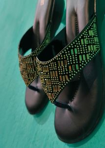 Women Comfy Black Embellished Flats UK 5