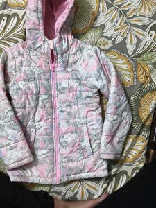 Adorable Floral Puffer Reversible Jacket for Kids