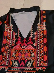 Black Embroidered Kurta