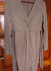 Elegant Grey Wrap Dress