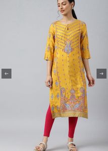 Elegant Yellow Printed Kurta