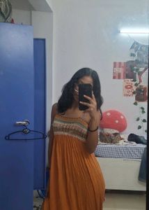 Orange Crochet Maxi Dress