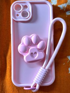 Cute Pink Paw Phone Case with Screen protector