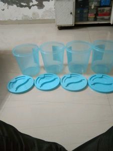 Set of 4 Blue Storage Containers