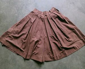 Brown Pleated Skirt