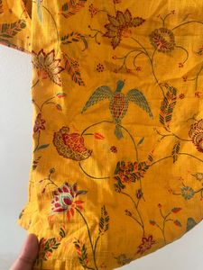 Vibrant Yellow Floral Print Kurta