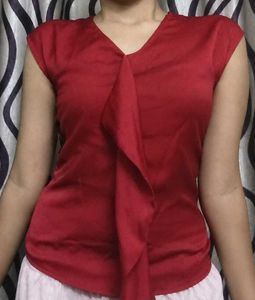 Red satin top