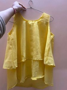 Yellow Sleeveless Layered Top