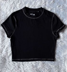 Rio Black Cropped T-Shirt