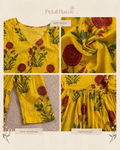 Mustard Yellow Floral Cotton Dress🌻