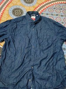 branded Denim Long Sleeve Shirt
