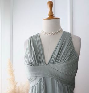 Stylised Back Chiffon Longline Gown