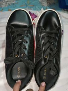 Black Lace-Up Sneakers