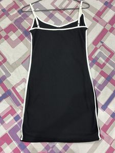 Black Sporty Dress with White Trim