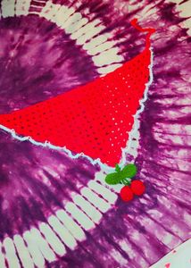 Red cherry crochet bandana