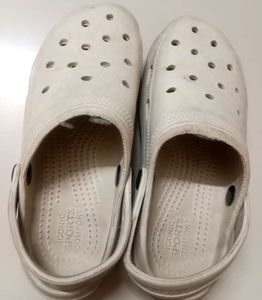 Cream Crocs Clogs