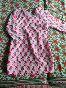 Pink Floral Print Kurta