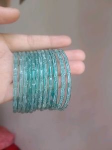 Beautiful Teal Glass Bangles