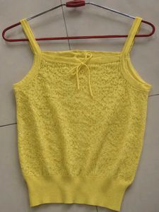 Yellow Lace Knit Camisole