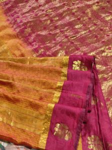 Elegant Silk Saree with Gold Zari