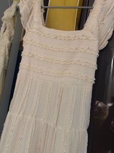 Tiered Crochet Mini Dress