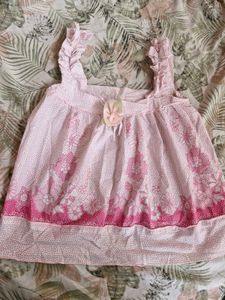Cute Pink Floral Baby Girl Top Frock
