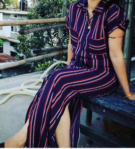 Striped Maxi Shirt Dress