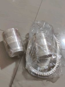 Silver Metal Tumbler & Tray Set
