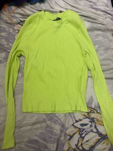 Neon Ribbed Long Sleeve baby tee