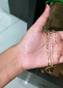 Anti-Tarnish Gold Plated Layered Bracelet with Cry