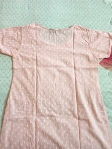 Peach Printed Kurta