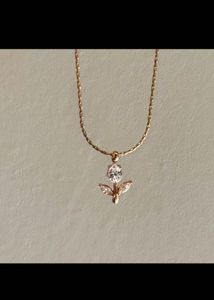 White Tulip Necklace Anti-tarnish
