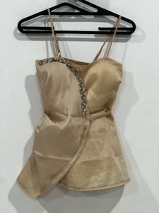 Shimmer Chain Detail Wrap Top