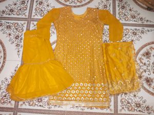 💛 Mustard Mirror Sharara Dress 💛