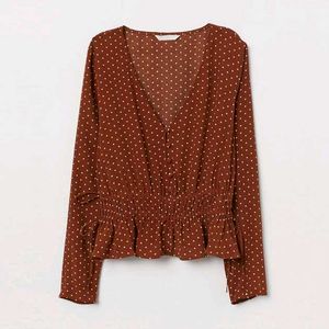 H&M Polka Dot Long Sleeve Top